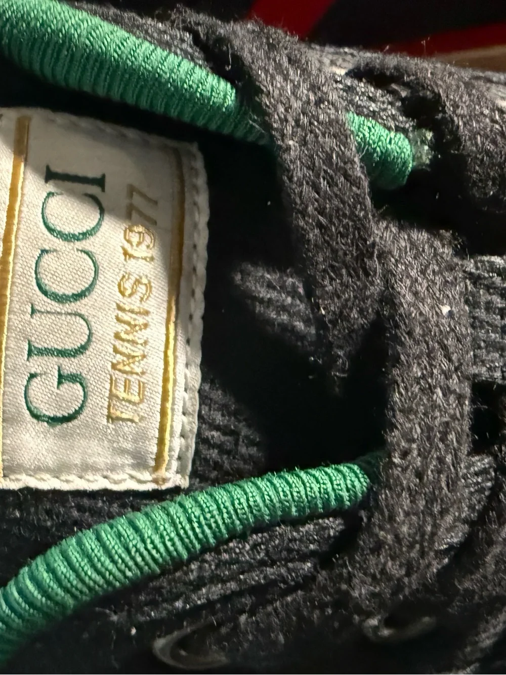 Gucci Tennis Black Web Stripe Sneakers Men’s Size 9 Pre-Owned